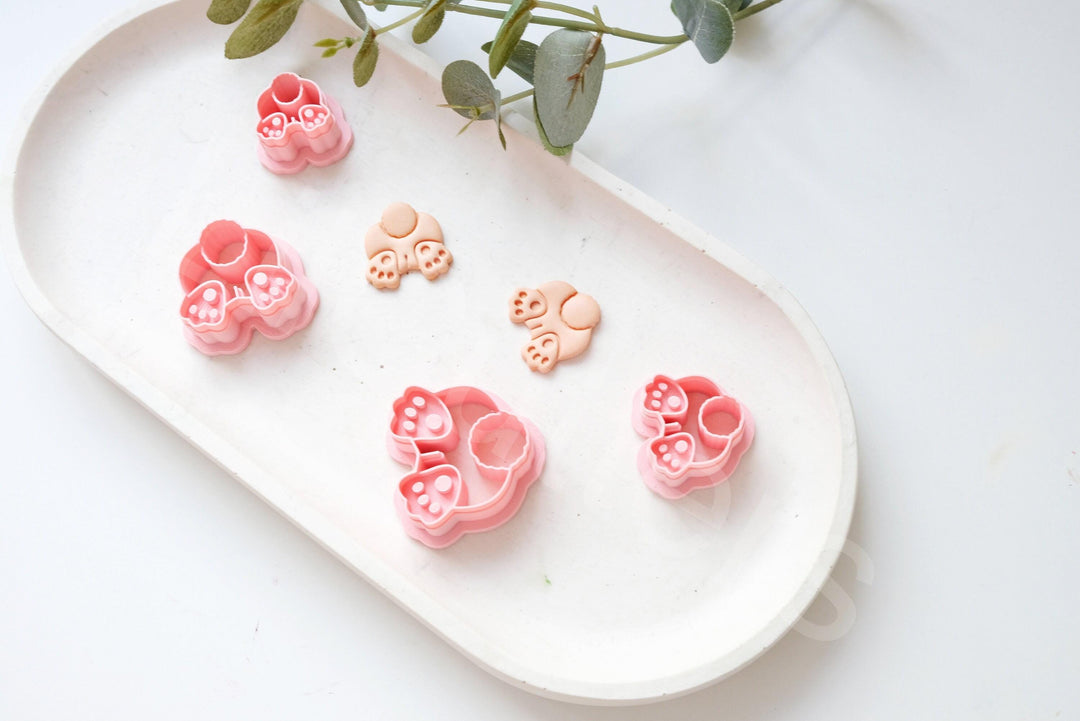 Bunny Butt Polymer Clay Cutter: Embossed Easter Earrings