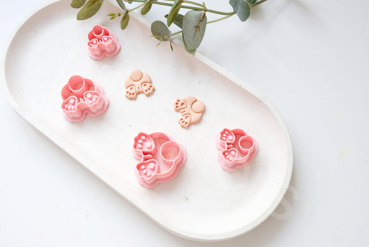 Bunny Butt Polymer Clay Cutter: Embossed Easter Earrings