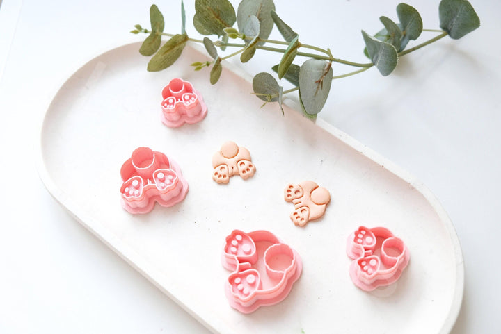 Bunny Butt Polymer Clay Cutter: Embossed Easter Earrings