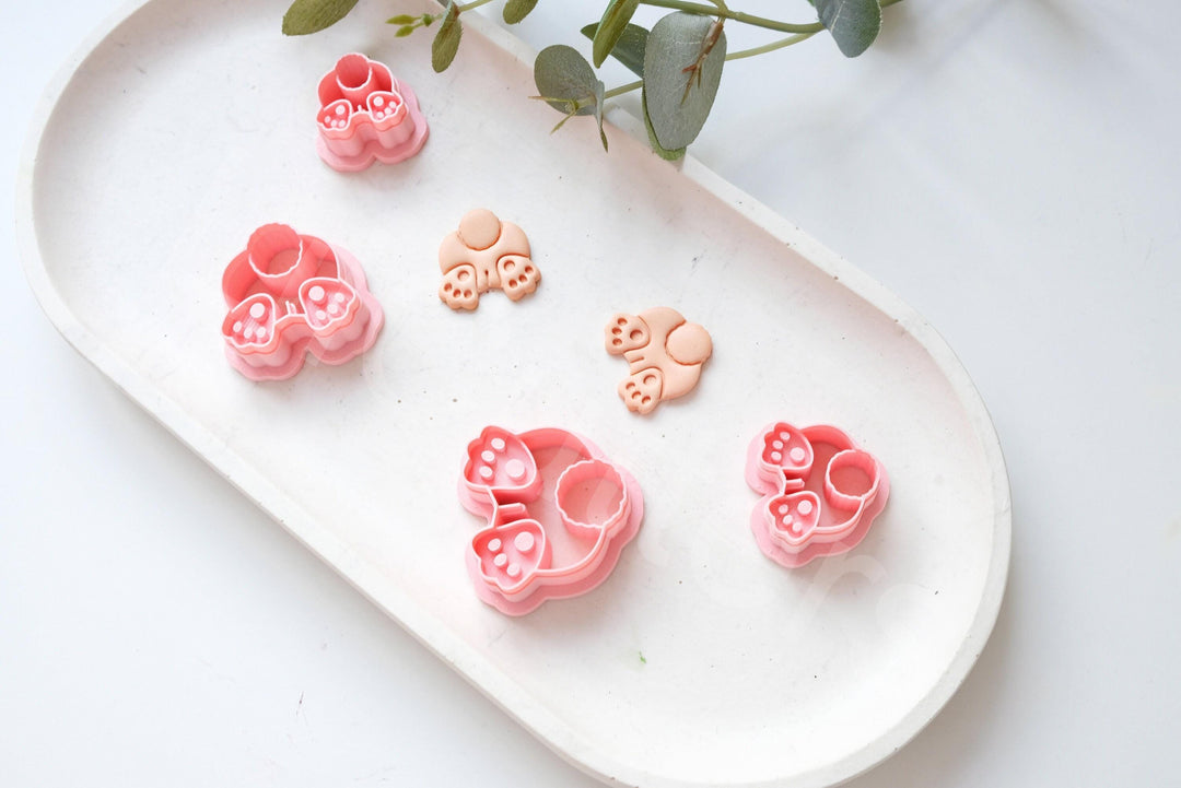 Bunny Butt Polymer Clay Cutter: Embossed Easter Earrings