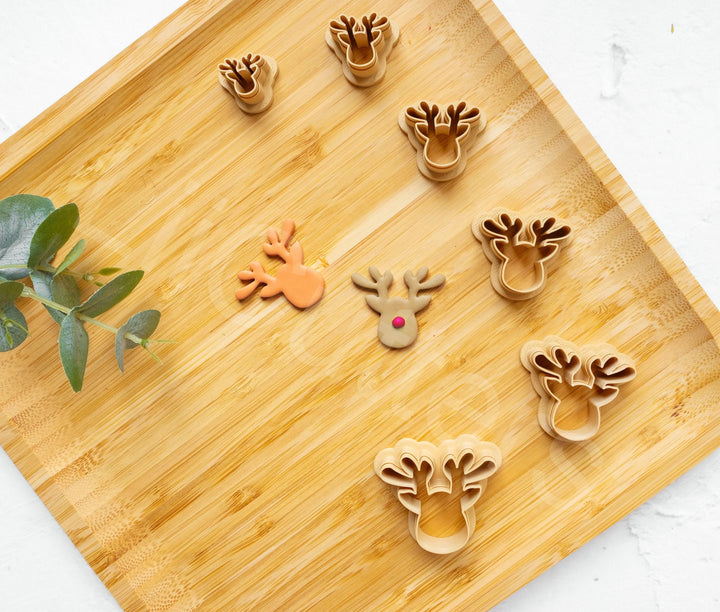 Reindeer Polymer Clay Cutter: Christmas Rudolph Earrings