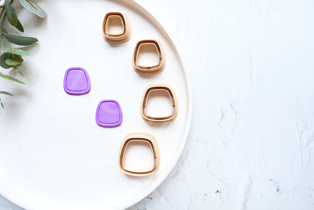 Polygon Polymer Clay Cutter Set: Embossed Geometric Earring Cutters