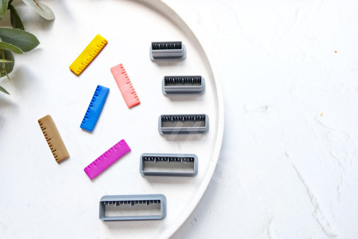 Ruler Clay Cutter Set: Embossed Polymer Clay Earring Cutters