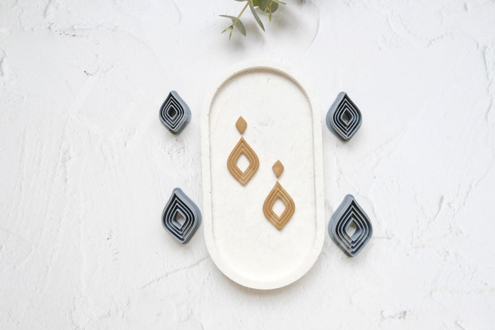 Scallop Drop Polymer Clay Cutter: Moroccan Boho Earring Design