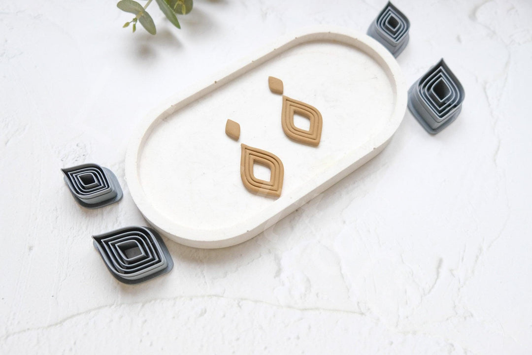 Scallop Drop Polymer Clay Cutter: Moroccan Boho Earring Design