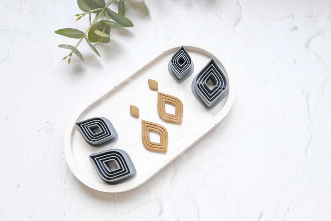 Scallop Drop Polymer Clay Cutter: Moroccan Boho Earring Design