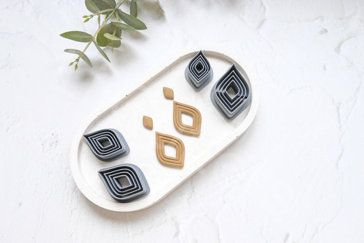 Scallop Drop Polymer Clay Cutter: Moroccan Boho Earring Design