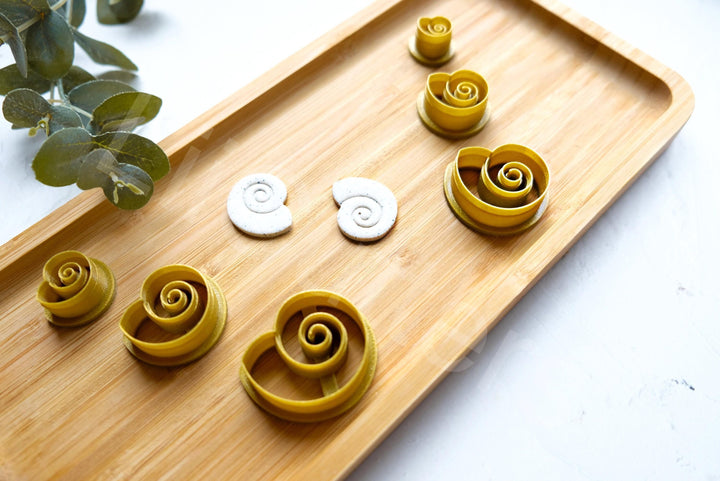Shell Polymer Clay Cutter Set: Snail, Scallop, Sea Earrings - 6 Sizes