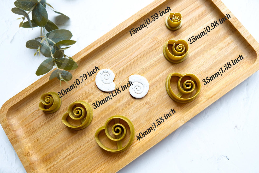 Shell Polymer Clay Cutter Set: Snail, Scallop, Sea Earrings - 6 Sizes
