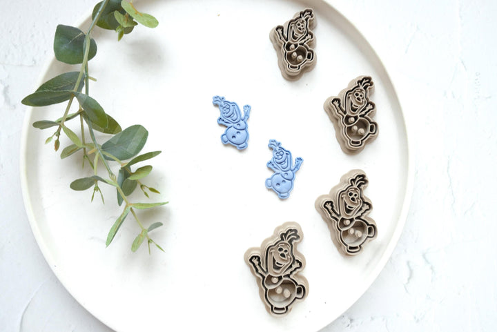 Dancing Snowman Clay Cutter Set: Polymer Clay Earrings, Cookie Fondant (40-55mm)