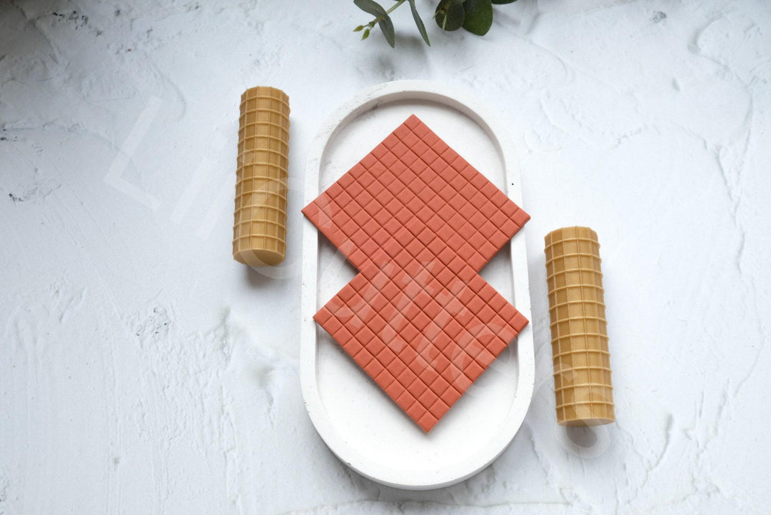 Square Texture Clay Roller: Polymer Clay Pattern Tool