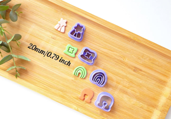 St Patricks Day Polymer Clay Cutter Set: Clover, Rainbow, Horseshoe