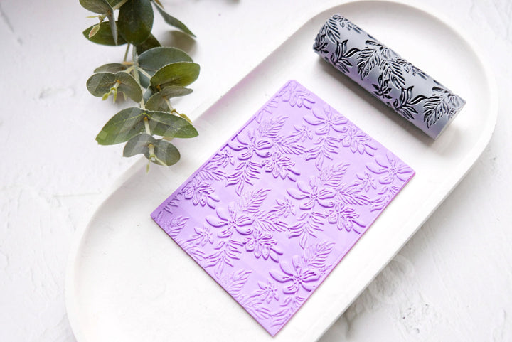 Botanical Clay Roller: Flower & Leaf Pattern, Earring Making Tool
