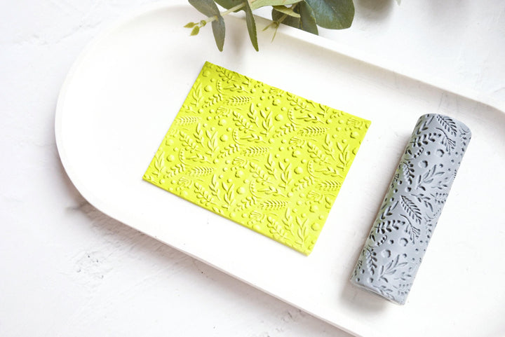 Botanical Clay Roller: Summer Leaves Pattern, Earring Making Tool