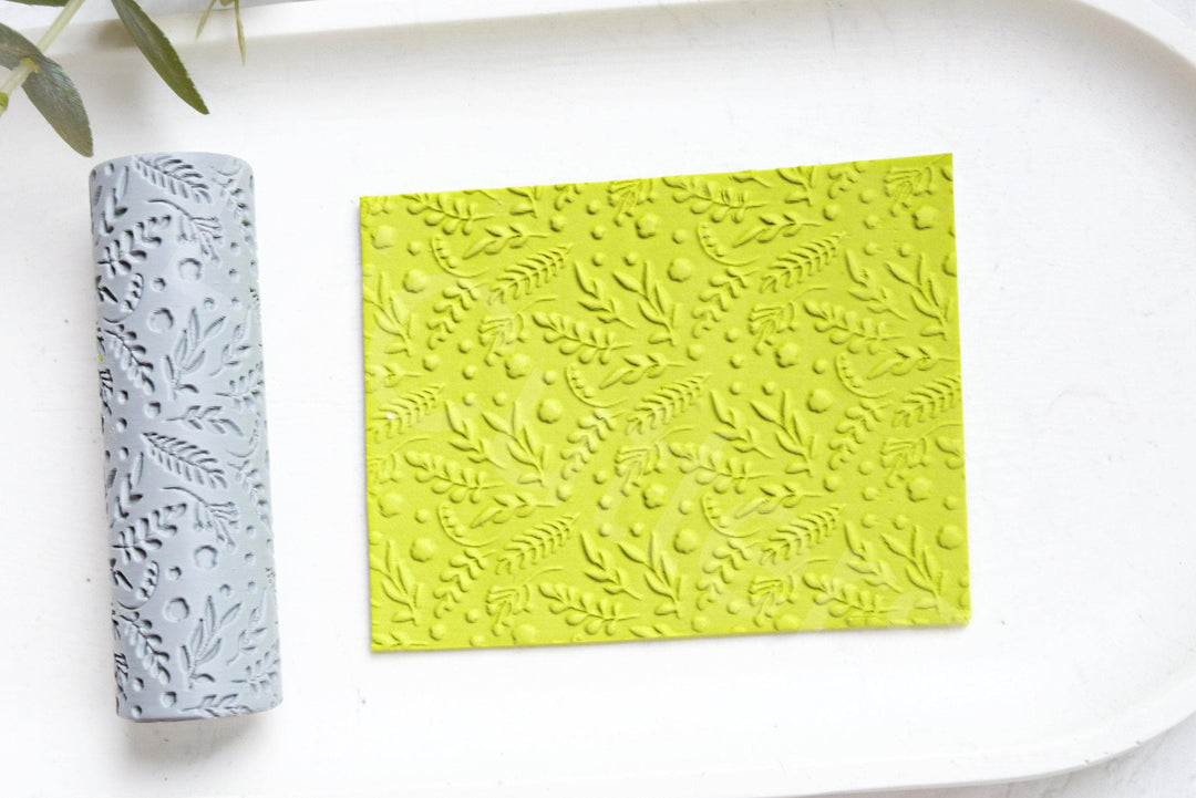 Botanical Clay Roller: Summer Leaves Pattern, Earring Making Tool