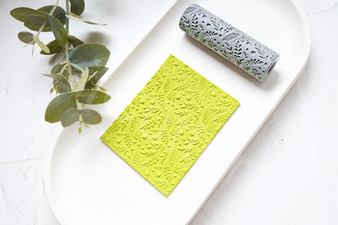 Botanical Clay Roller: Summer Leaves Pattern, Earring Making Tool