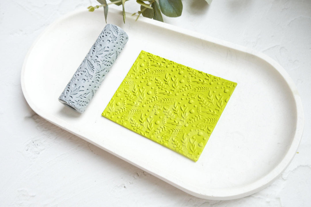 Botanical Clay Roller: Summer Leaves Pattern, Earring Making Tool