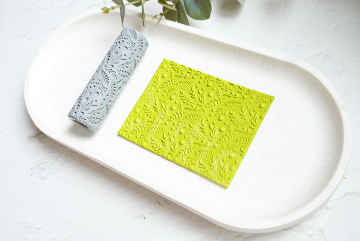 Botanical Clay Roller: Summer Leaves Pattern, Earring Making Tool