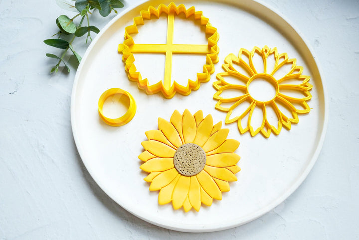 Sunflower Trinket Dish Polymer Clay Cutter: Summer Flower Design