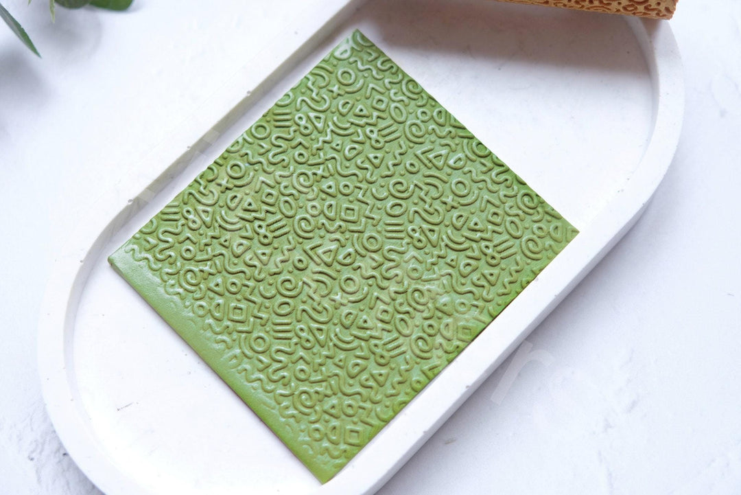 Geometric Texture Clay Roller: Polymer Clay Pattern Tool
