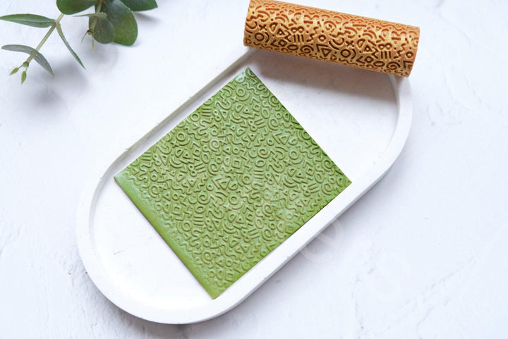 Geometric Texture Clay Roller: Polymer Clay Pattern Tool