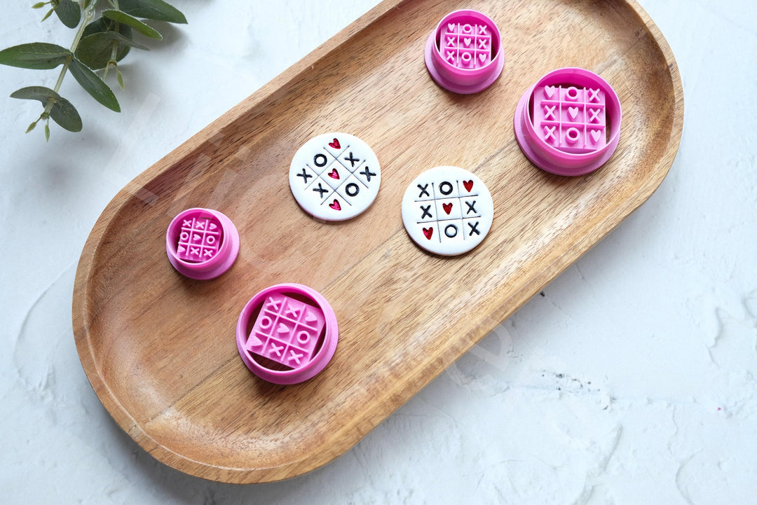 Tic Tac Toe Polymer Clay Cutter Set: Heart Valentine Earring Tool, Valentine Earring Making tool, Plymer Clay cutter, Mold