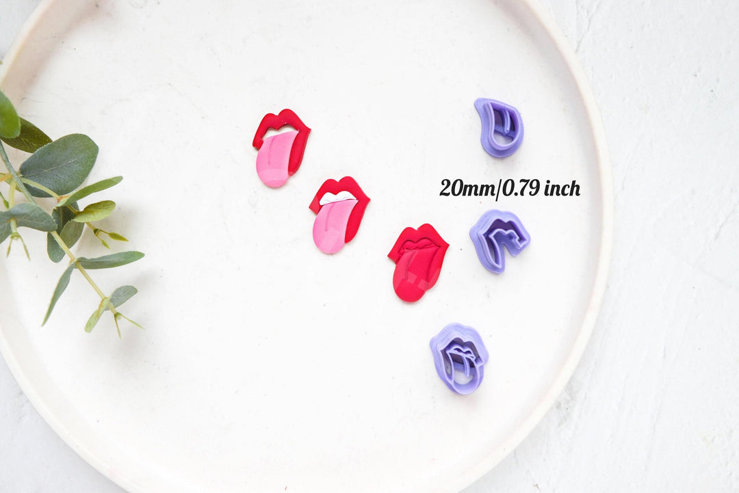 Tongue & Lip Polymer Clay Cutters Set (3pc) | Valentine Earring Cutters | Lips Shape Clay Tools for Earrings Jewelry Making