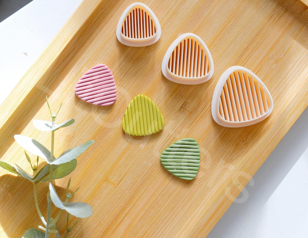 Triangle Polymer Clay Cutter: Geometric Embossed Design