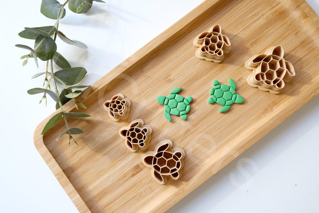 Turtle Polymer Clay Cutter Set: Marine Sea Life, Earring Tool