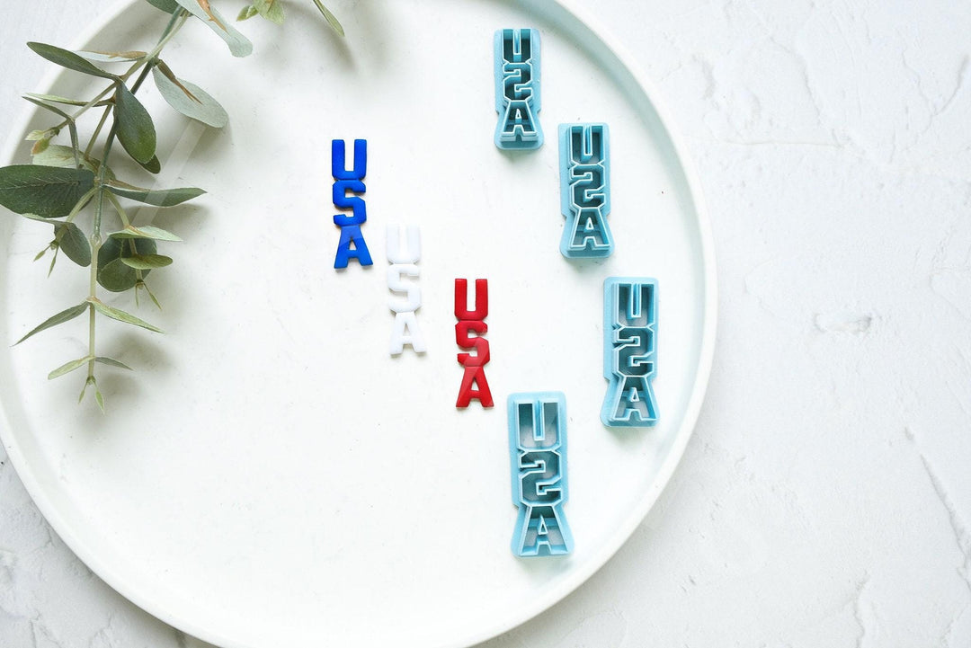 USA Polymer Clay Cutter Set: 4th July Earring Cutters