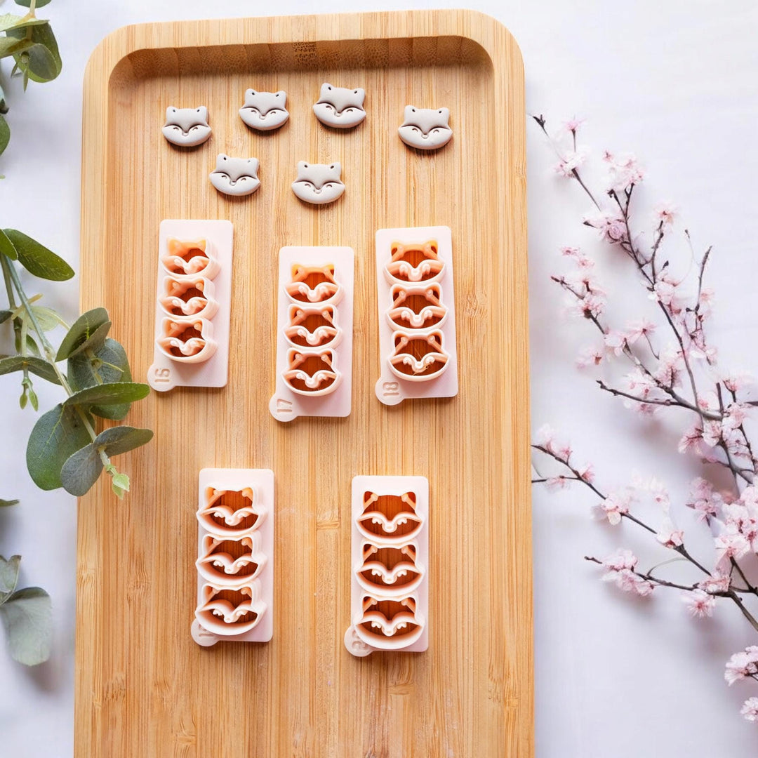 Fox Stud Polymer Clay Cutter Set: Mini Animal Earring Tool