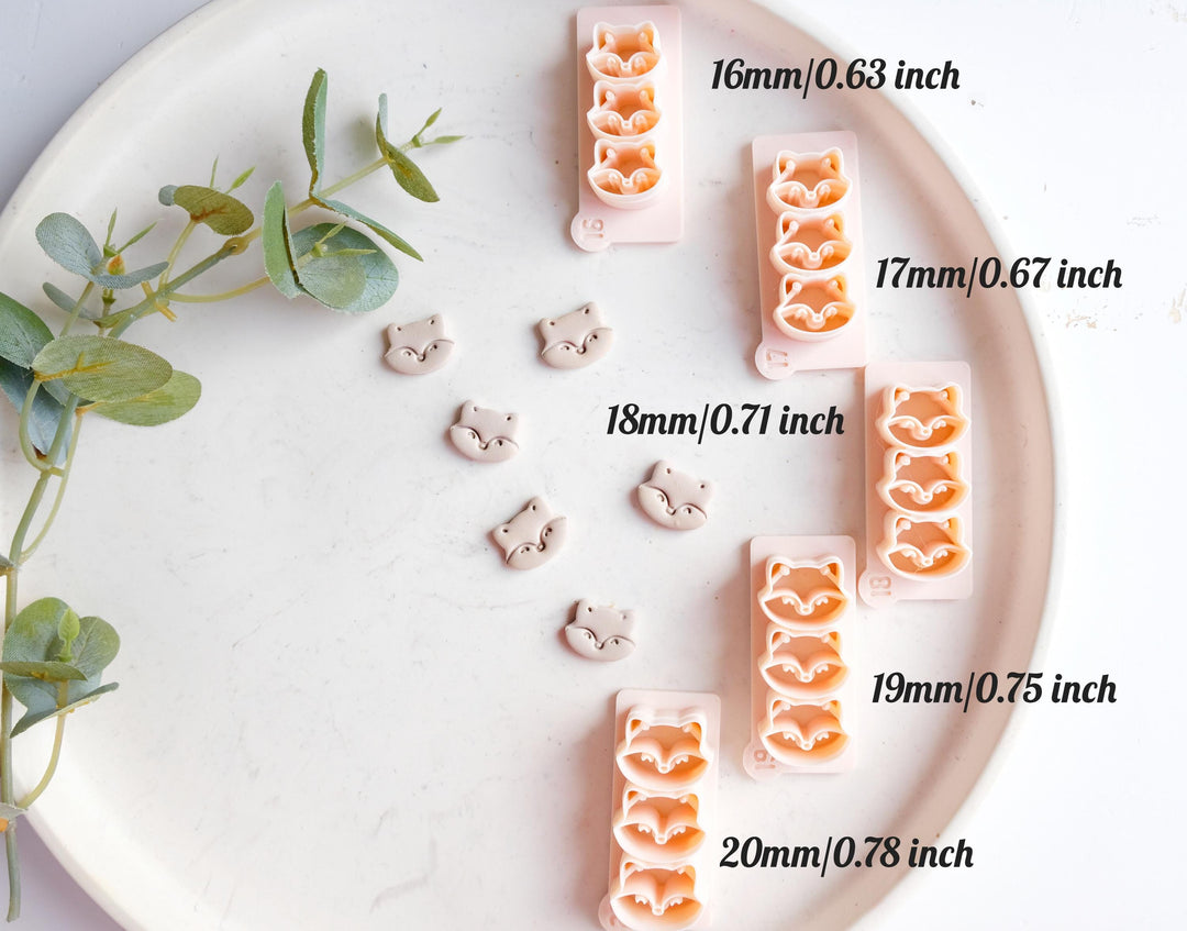 Fox Stud Polymer Clay Cutter Set: Mini Animal Earring Tool