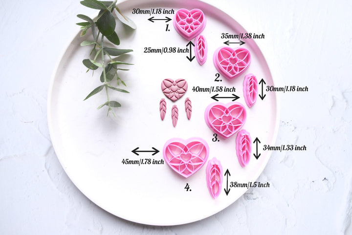 Heart Dreamcatcher Clay Cutter Set: Polymer Clay Earring Tool