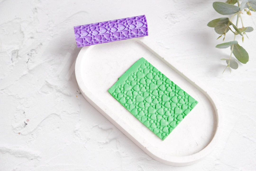 Heart Texture Roller: Valentine Polymer Clay Tool, Love Earring Cutter