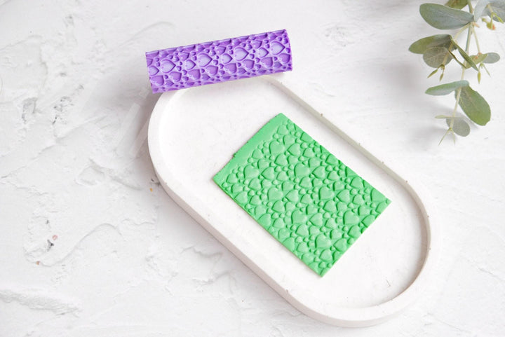 Heart Texture Roller: Valentine Polymer Clay Tool, Love Earring Cutter