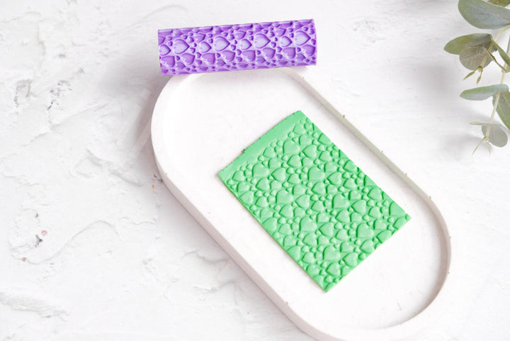 Heart Texture Roller: Valentine Polymer Clay Tool, Love Earring Cutter