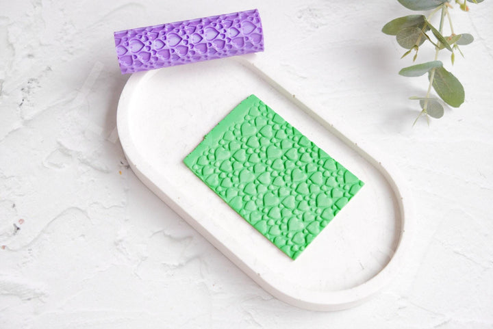 Heart Texture Roller: Valentine Polymer Clay Tool, Love Earring Cutter