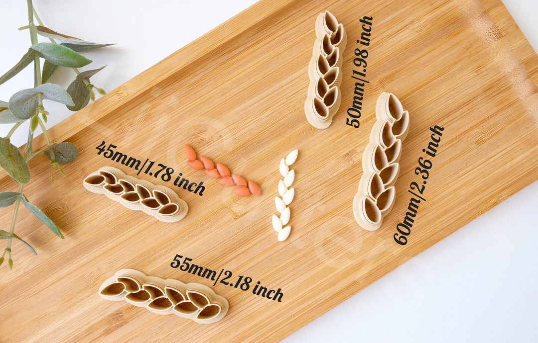 Vine Clay cutter, Wheat Ear Polymer Clay Cutter Set: Cereal Vine Design