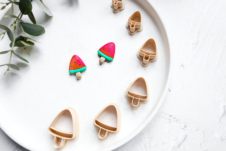 Watermelon Ice Cream Clay Cutter: Summer Fruit Earring DIY