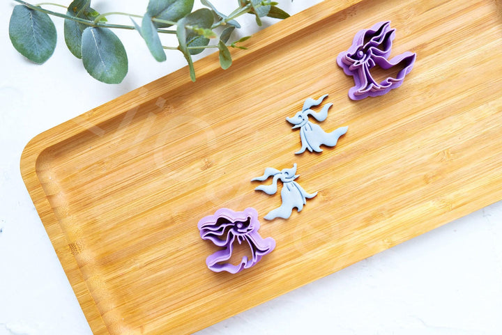 Zero the Ghost Dog Christmas Cutter: Polymer Clay Earring, Cookie Dough