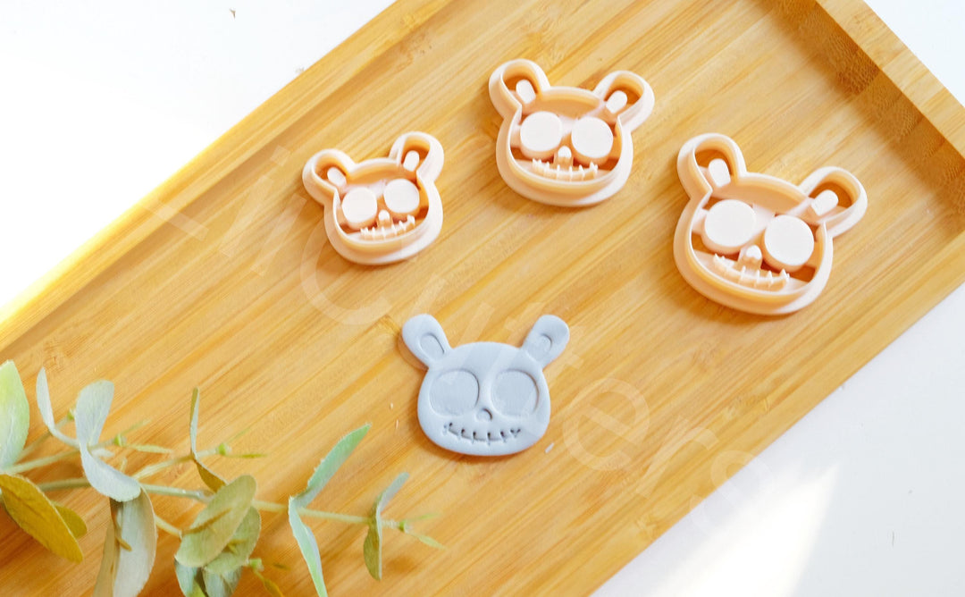 Zombie Rabbit Polymer Clay Cutter: Halloween Earring Tool