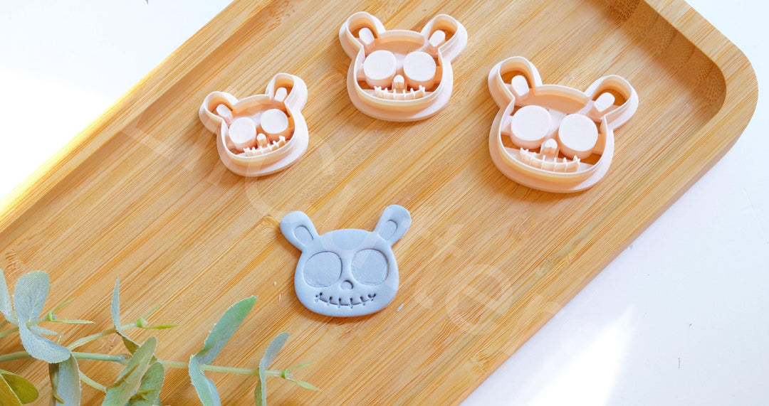Zombie Rabbit Polymer Clay Cutter: Halloween Earring Tool