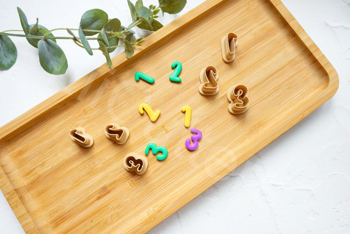 Number Polymer Clay Cutters: Embossed Ruler, Scallop, Letter Earring