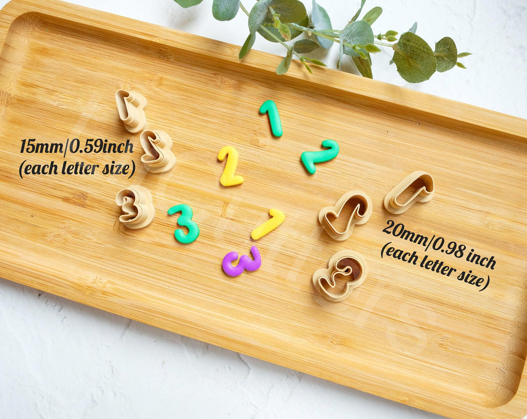 Number Polymer Clay Cutters: Embossed Ruler, Scallop, Letter Earring