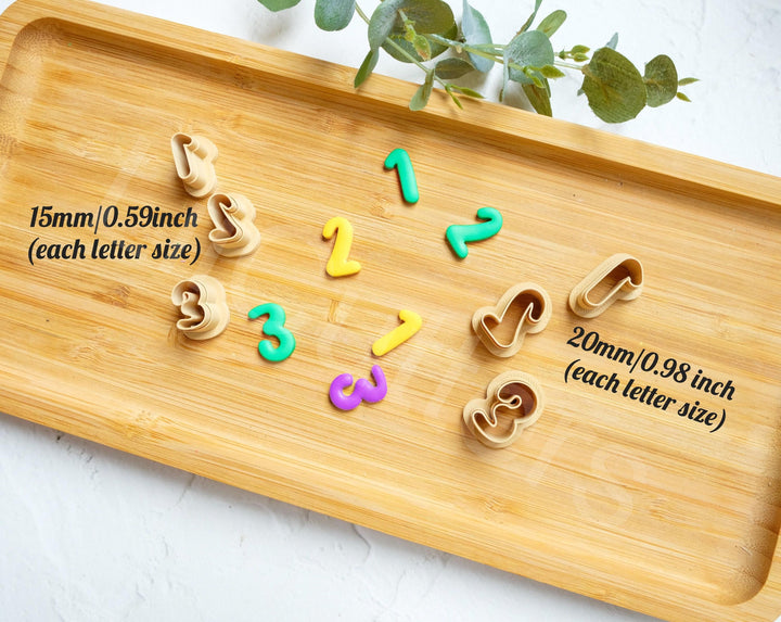 Number Polymer Clay Cutters: Embossed Ruler, Scallop, Letter Earring
