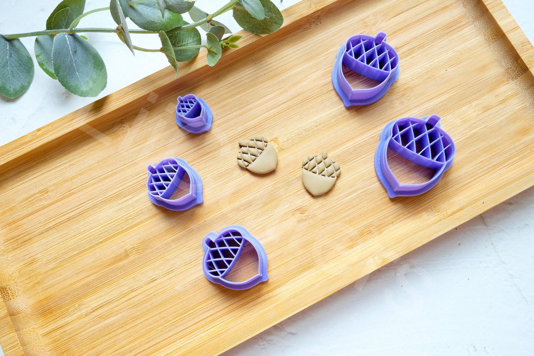 Acorn Polymer Clay Cutters: Fall Nature Earring Cutters (4 Sizes)