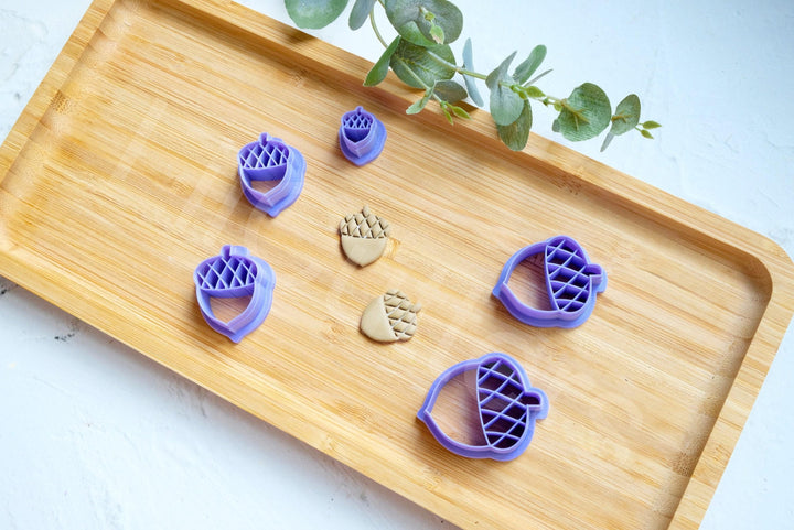 Acorn Polymer Clay Cutters: Fall Nature Earring Cutters (4 Sizes)