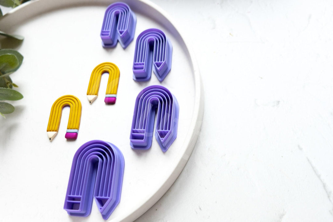 Arch Pencil Polymer Clay Cutter: Back to School Earring, Biscuit Cutter