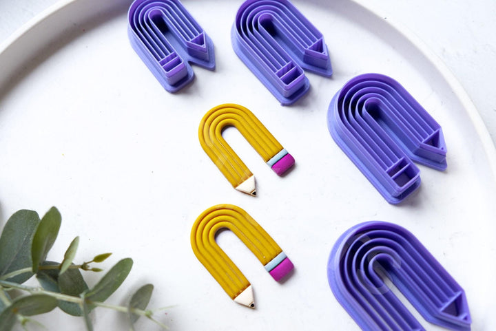 Arch Pencil Polymer Clay Cutter: Back to School Earring, Biscuit Cutter