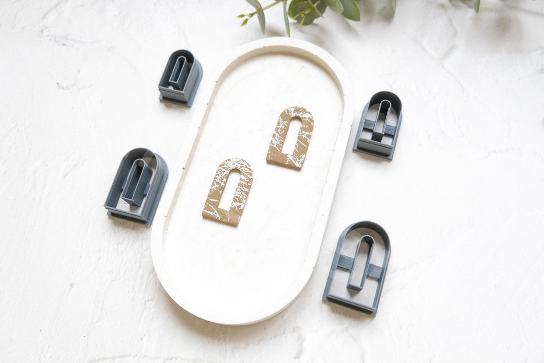 Arch Polymer Clay Cutter Set – Window & Long Window Clay Cutters for Earrings, Geometric DIY Jewelry Making Tools, 3D Printed